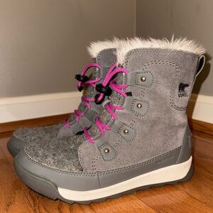 SOREL Youth Whitney II Joan Lace Boots Size 3